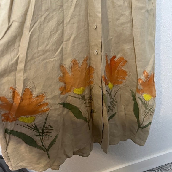 Silvia Tcherassi Cameron Puff Sleeve Linen-Blend Midi Dress - Picture 7 of 11